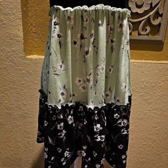 Womans Small Summer Dress Ditsy Floral Patchwork  Swing Silhouette Color Block - Picture 6 of 8